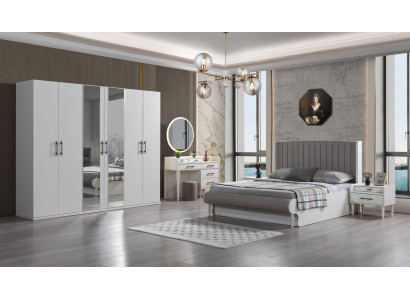 Súprava nábytku do spálne Koko 6 dielov moderná posteľ skriňa nočná skrinka