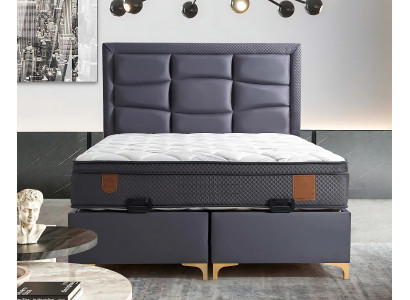 Moderná sivá posteľná bielizeň s matracom