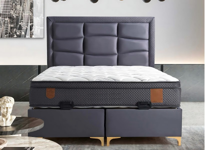 Moderná sivá posteľná bielizeň s matracom