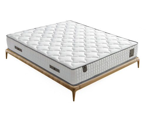 Elegantný rám postele z látky a dreva