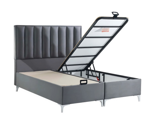 Elegantný sivý komplet posteľného prádla s vankúšom z tkaniny a dreva