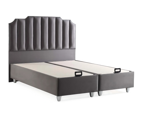 Elegantná posteľ z textilu a dreva s matracom