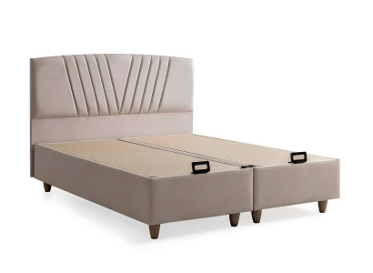 Elegantná posteľ z textilu a dreva