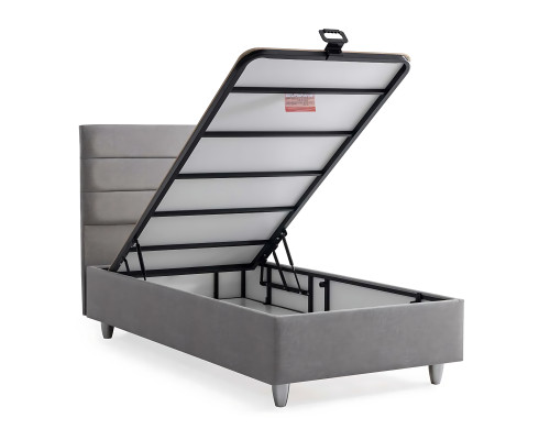 Elegantná posteľ z textilu a dreva s matracom