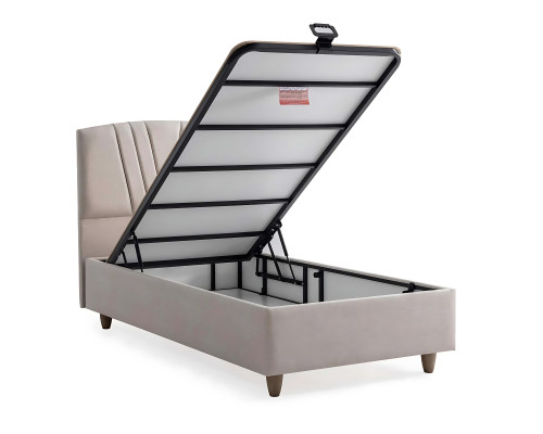 Elegantná posteľ z hnedej tkaniny