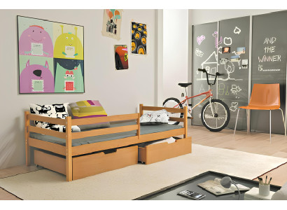 Posteľ Barneseng + úložná schránka z masívneho dreva Aito