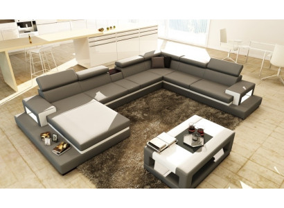 Ledersofa Sofa Ecksofa U Form Couch Wohnlandschaft Designer Sitz Ecke
