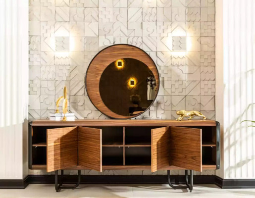 Luxus Sideboard Spiegel Holz Konsole Gruppe Schubladen Kommoden Konsolen