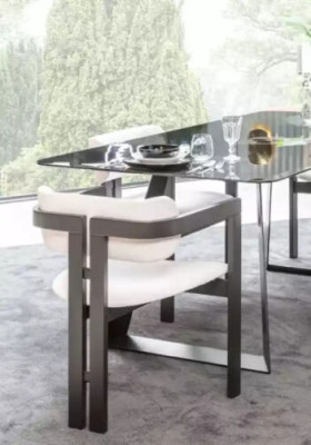 Esszimmerstuhl Stuhl Lehnstuhl Design Esstisch Sitz Holz Luxus Weiß