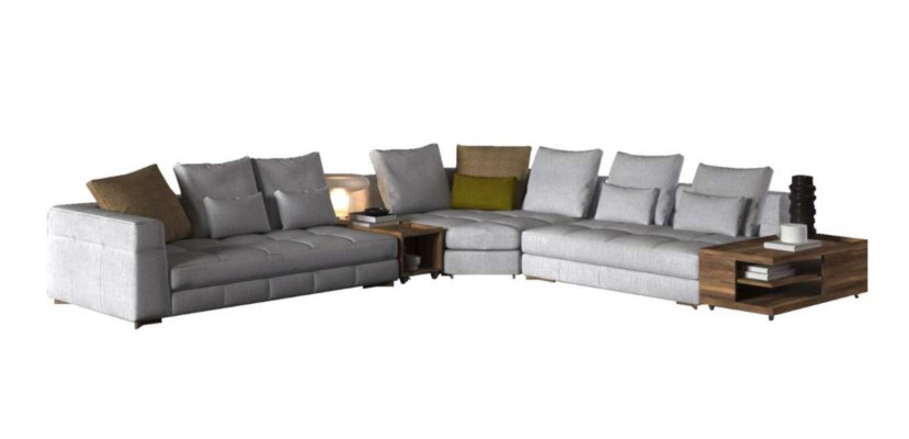 Weiße Ecksofagarnitur Textilsofas Luxus Couchen L-Form Garnitur Neu