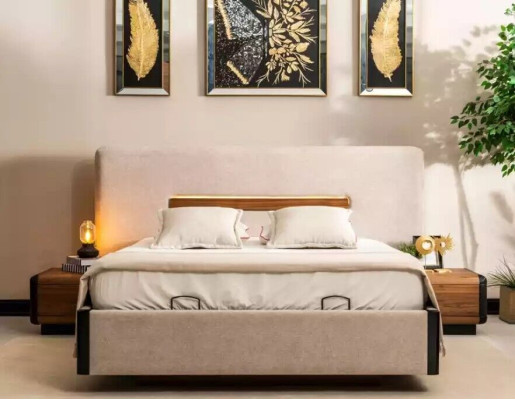 Bett+2x Nachttische 5tlg. Schlafzimmer Set Designer Luxus Schlafzimmer
