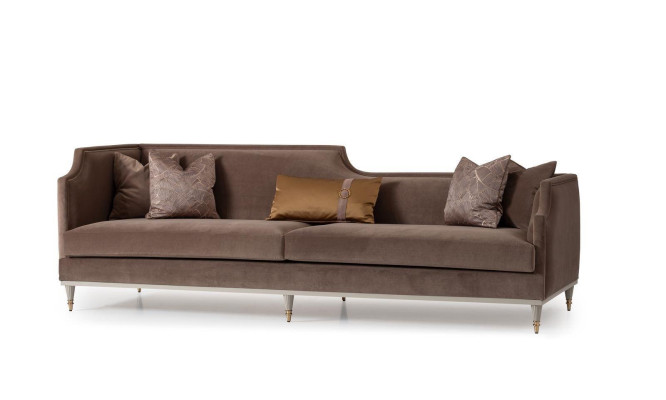 Stoffsofa Viersitzer Sofa 4 Sitzer Braun Sofas Wohnzimmer Polstersofa