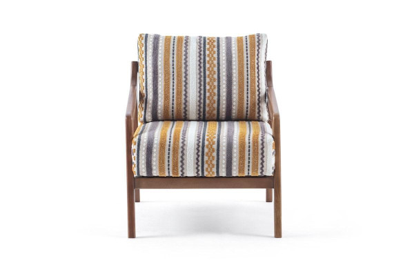  Wohnzimmer Lounge Designer Modern 1-Sitzer Sofa Stoffsofa mit Kissen