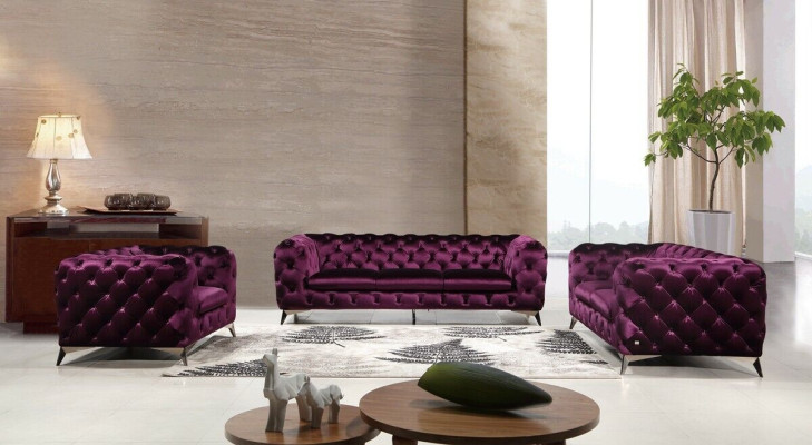 Sofa Chesterfield Couch XXL Big Garnitur Textil 3+1+1 designer Couchen Polster