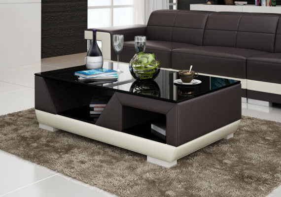 Klassischer Luxus Designer Couchtisch Sofa Wohnzimmer Dekor Tisch Leder