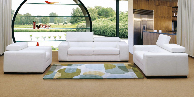 Moderne Multifunktions Couch Sofa Polster Garnitur 3+2+1 Sitz Leder Set