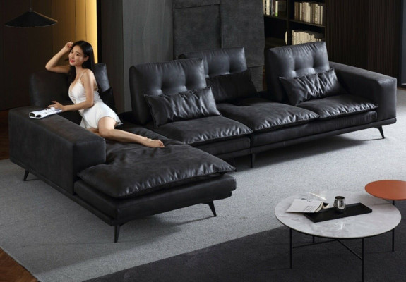 Wohnlandschaft Design Ecksofa Textil Leder Neu Sofas L Form Sofa Couch