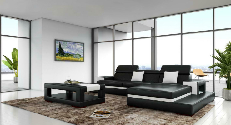 XXL Ledersofa Ecksofa Design Big Sofa Couch Polster Eck Sitz Garnitur