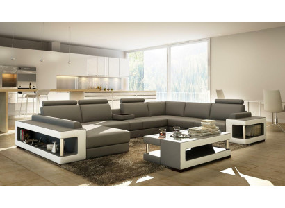 Ledersofa XXL Ecksofa Design Big Sofa Couch Polster Eck Sitz Garnitur