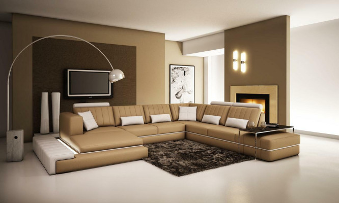 XXL Wohnlandschaft Design Ecken Polster Sofa Couch Leder Sofas Garnitur