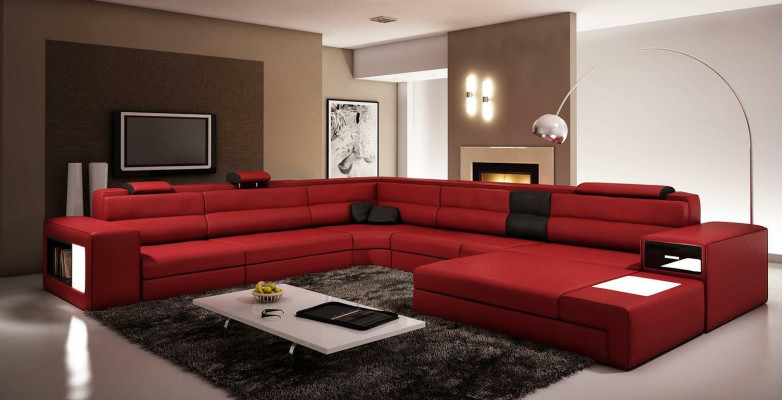 U Form XXL Designer Wohnlandschaft Polster Ecksofa Eck Garnitur Sofa