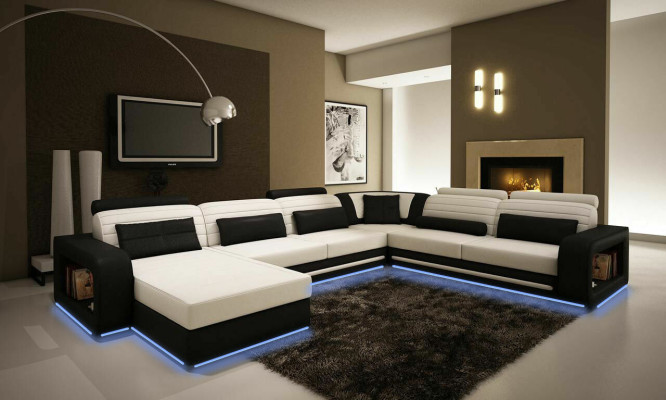 Multifunktions Couch Sofa Polster XXL Big Neu Sofa Eck Couchen Leder