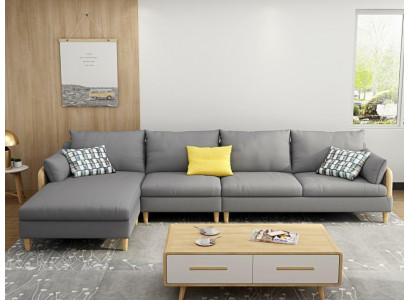 Eck Relax Sitz Luxus Möbel Wohnlandschaft Ecksofa L-form Polster Textil Modern