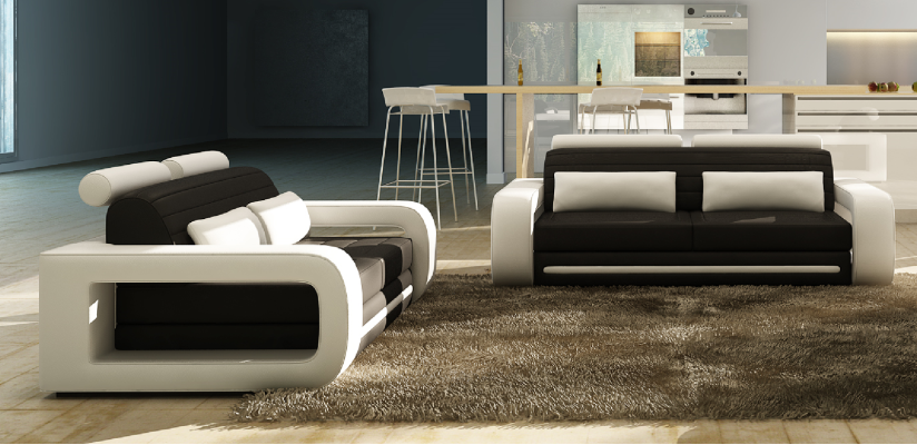 Ledersofa Couch Wohnlandschaft 3+2 Sitzer Design Modern Sofa Sofagarnitur