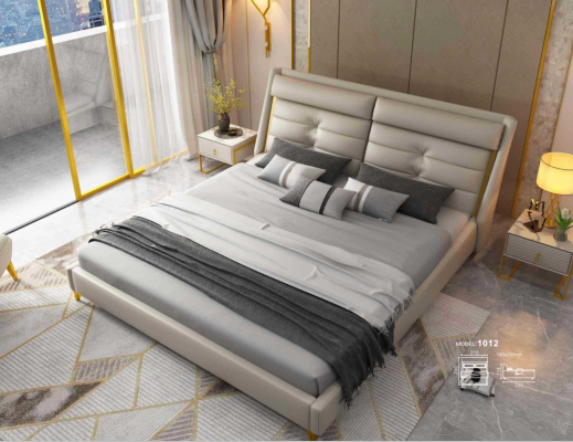 Luxus Schlafzimmer Doppelbett Bett 180x200cm Leder Betten Bettgestell