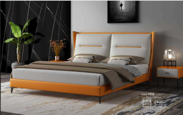 Modernes Design Bett 180x200 Leder Hotel Betten Doppel Schlaf Zimmer