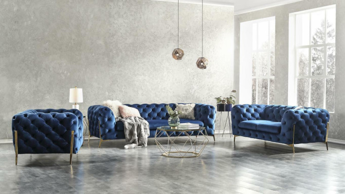 Chesterfield Samt Couch Sofa Polster Sofagarnitur Garnituren XXL Big Couch