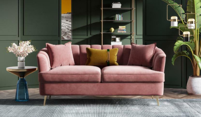 Samt Wohnlandschaft Relax Sitz Design Couch Lounge Sofas Textil Sofa 3 Sitzer
