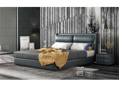 Leder Bett Polster Design Luxus Doppel Hotel Betten Schlaf Zimmer Ehe 180x200 cm