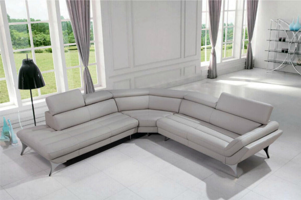 Ledersofa Couch Wohnlandschaft Ecksofa Eck Garnitur Design Modern Sofa 1541