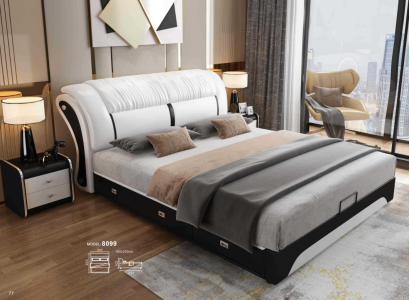 Bett Polster Design Luxus Doppel Hotel Ehe Schlaf Zimmer Leder 180x200cm Betten