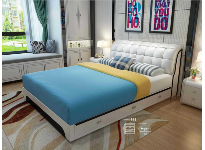 Doppelbett Bett Ehebett Design Luxus Polsterbett Luxur Designbett Leder