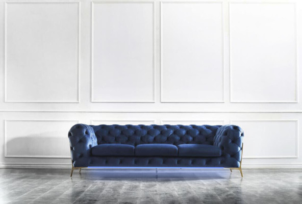 Chesterfield Textil Sofa Polster Sitz Couch Big XXL 3 Sitzer Stoff Couchen 
