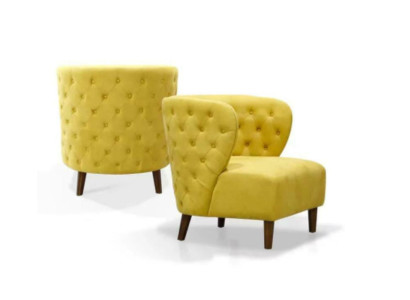 Gelb Chesterfield Sessel xl Textil Stoff Couchen Kreative Möbel Sofas