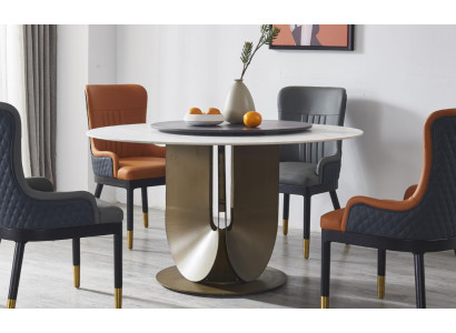 Runder Säulen Tische Design Tisch Rund Stein Möbel Esszimmer Esstische Modern