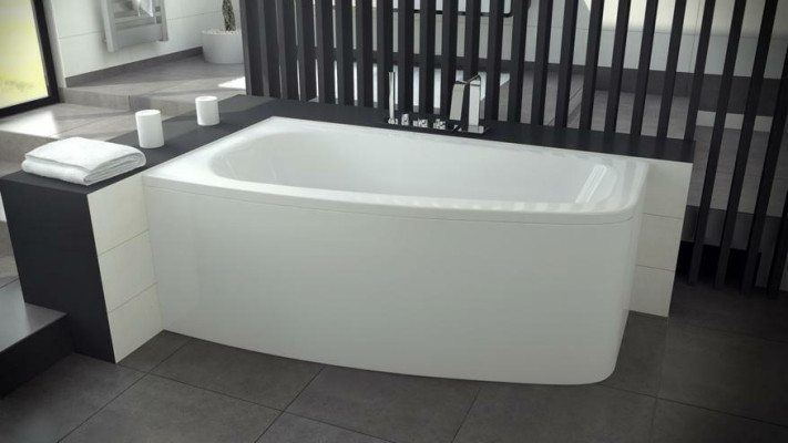 Badezimmer Rechteckige Eck Wannen Badewannen Weiß abgerundete Eckwanne Wanne Neu