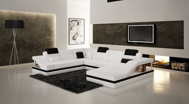Moderne Wohnzimmer Ecksofa Wohnlandschaft Big XXL Leder Sofa