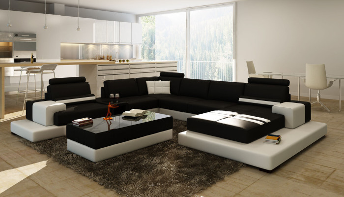 Moderne XXL Big Wohnlandschaft Sofa Couch Polster Eck Sofas Garnitur