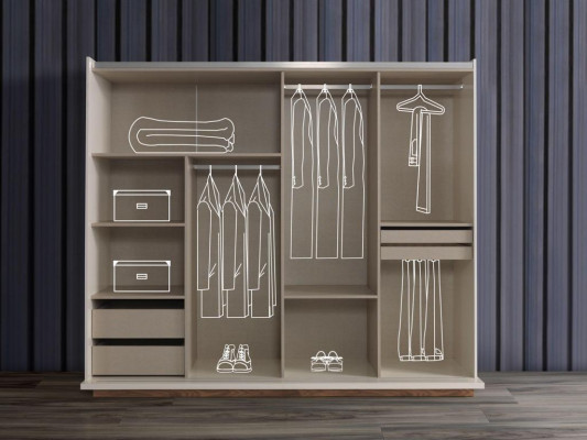 Schlafzimmer Kleiderschrank Luxus Holz Modern Design Möbel Weiß Neu