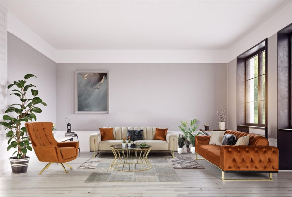 Designer Chesterfield 3tlg. Garnitur 2x 3 Sitzer Sofa Sessel Modern Dreisitzer