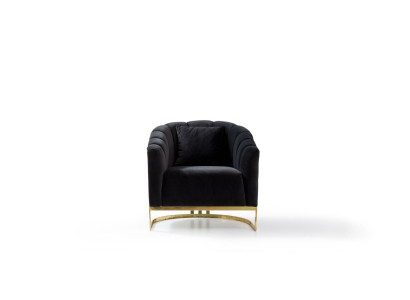 Exclusive Sessel Luxus Schwarzer Elemente Edelstahl Longe Club Möbel