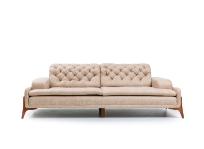 Modern Sofa 3 - Sitzer Designer Beige Farbe Stil 240 cm Wohnzimmer Beige Sofas