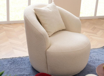 Sessel Modern Weiße Wohnzimmer Sitzmöbel Textil Design Möbel Lounge Club