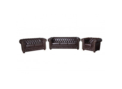 Chesterfield Sofagarnitur 3+2+1 Yorki Couch Polster Set Sofas Couchen Neu