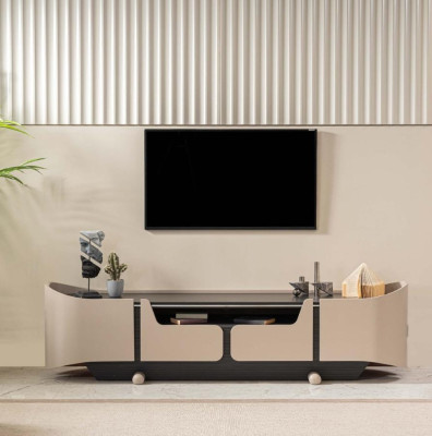 RTV Lowboard TV Ständer Wohnzimmer Holz Beige Sideboard Tisch Modern