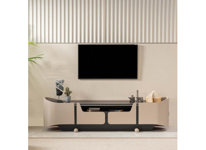RTV Lowboard TV Ständer Wohnzimmer Holz Beige Sideboard Tisch Modern